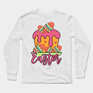 Easter Eggs Chocolate Cake - Happy Easter Long Sleeve T-Shirt